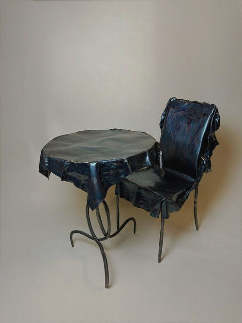 TROMPE L'OEIL TABLE AND CHAIR BY BARNABY LEWIS
