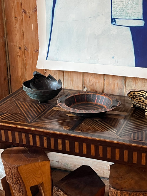 HAND PAINTED METAL DISH