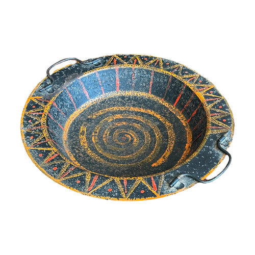 HAND PAINTED METAL DISH