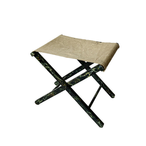HAND PAINTED CAMPAIGN STOOL