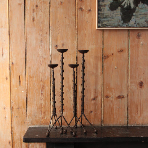 BALL FOOTED SPIRAL CANDLESTICKS