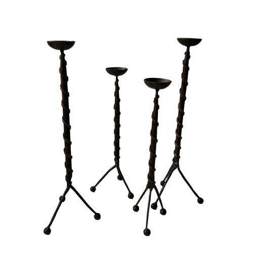 BALL FOOTED SPIRAL CANDLESTICKS