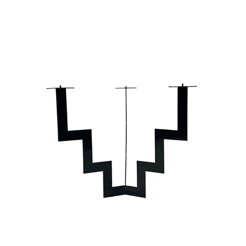 JERMAINE GALLACHER ZIGZAG CANDELABRA BLACK