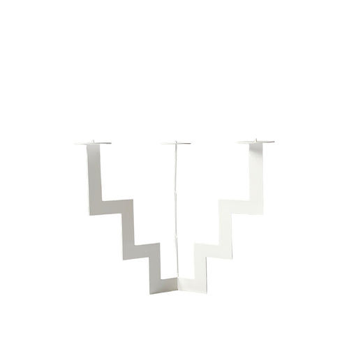 JERMAINE GALLACHER ZIGZAG CANDELABRA WHITE