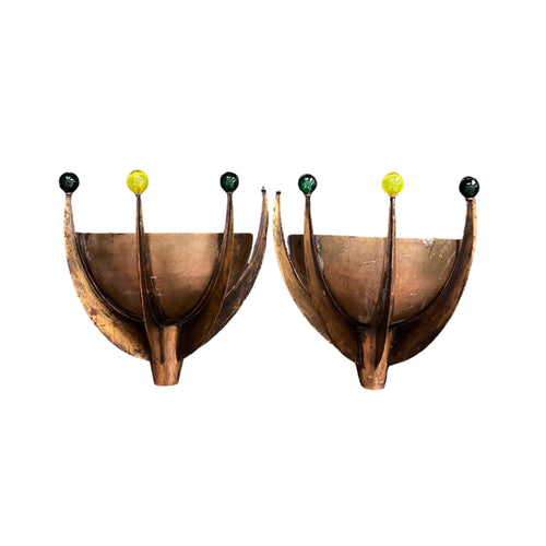 HAND PAINTED CROWN SCONCES