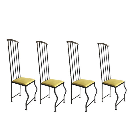 FOUR HIGH BACK CHAIRS